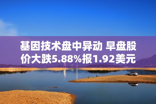 基因技术盘中异动 早盘股价大跌5.88%报1.92美元